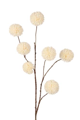 Pompom tak x 7 groot 98 cm wit