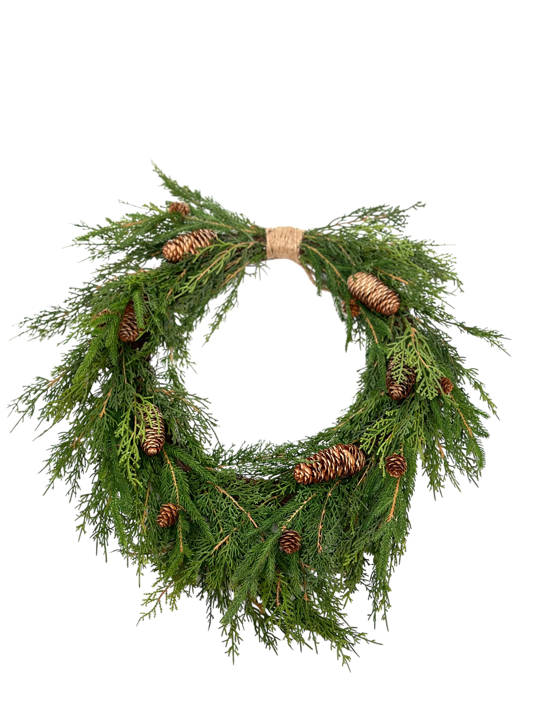 Deurkrans hang 60 cm konifeer/denappel groen