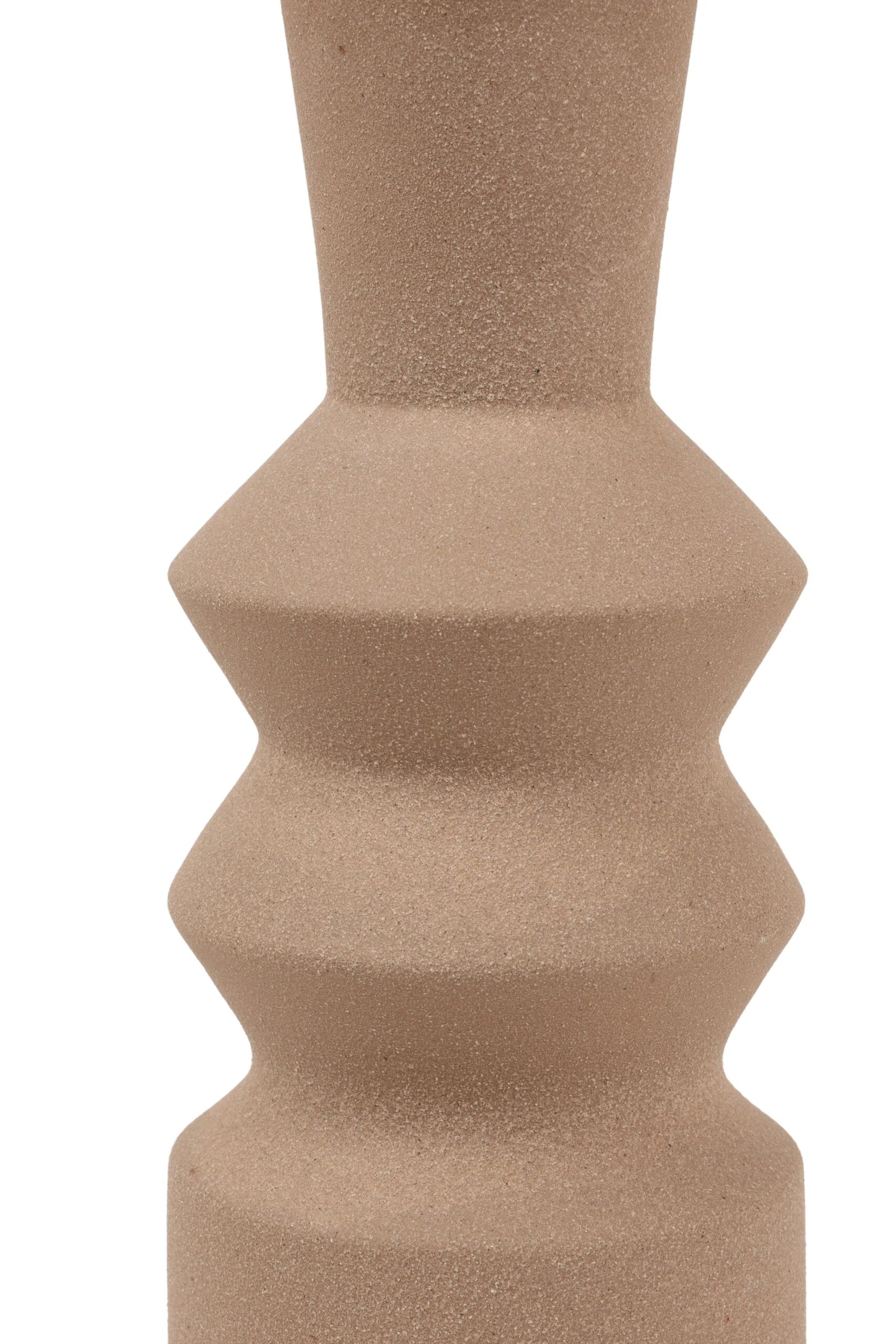 Vaas rhodos 12 x 12 x 35 cm taupe, foto 2 van 2