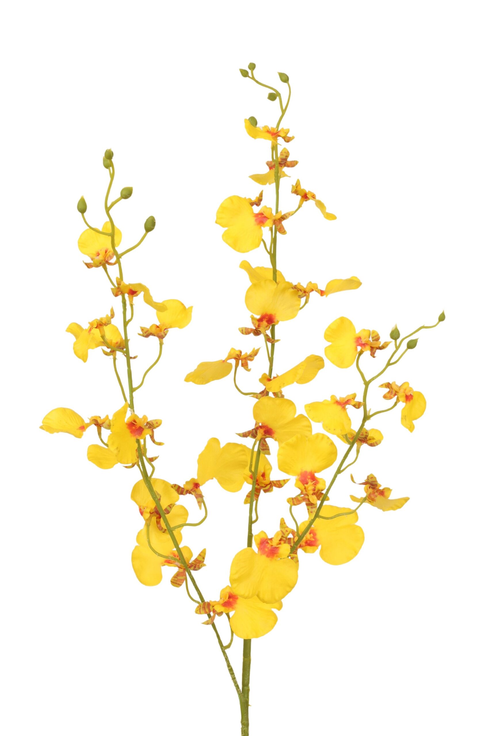 Tijgerorchidee real touch 93 cm geel