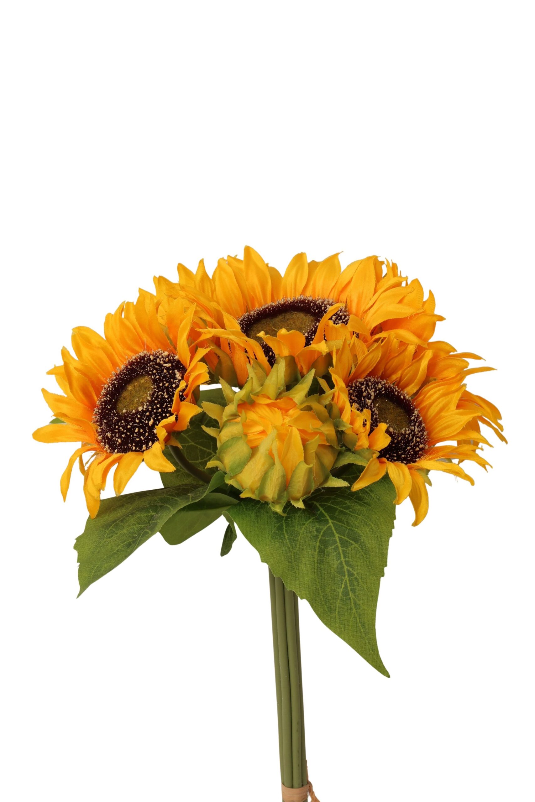 Zonnebloem bos x 4 met 2 knop 35 cm geel